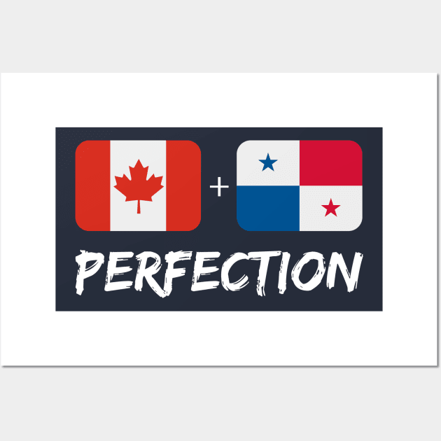 Canadian Plus Panamanian Perfection Mix Flag Heritage Gift Wall Art by Just Rep It!!